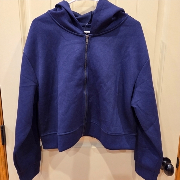 a new day Tops - Women's Navy Blue Full-Zip Hoodie Sweatshirt Size XL New Casual Fall